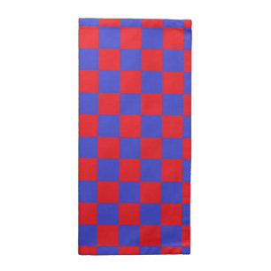 Checkered Red and Blue Cloth Napkin