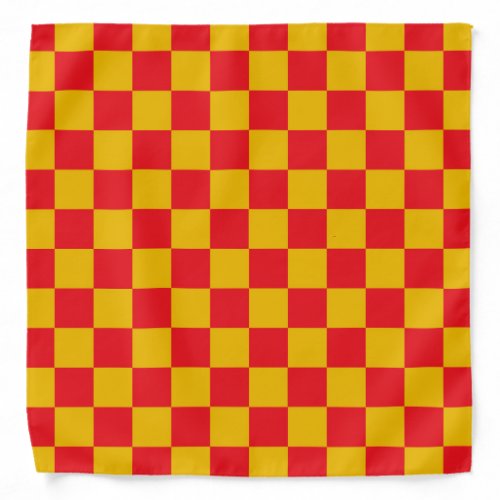 Checkered Red and Gold Bandana