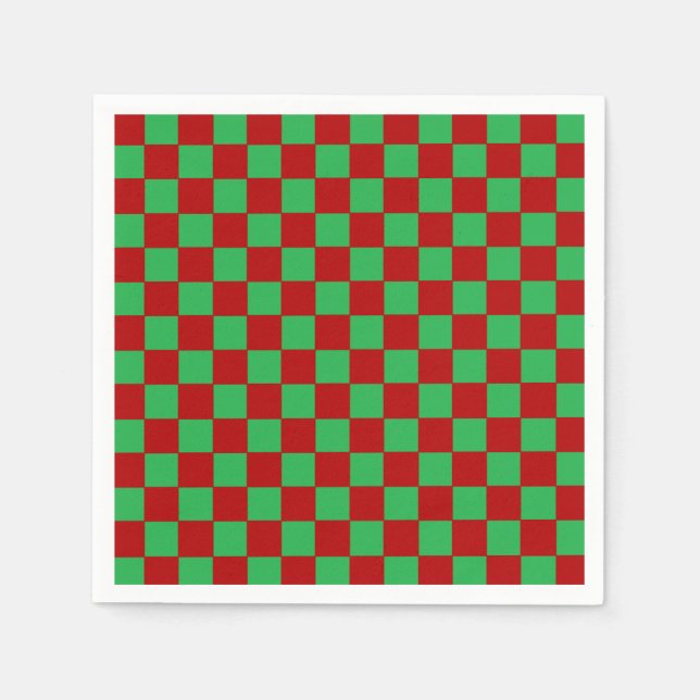 Checkered Red and Green  Napkins (Front)