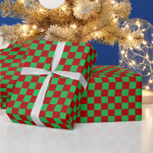 Checkered Red and Green  Wrapping Paper