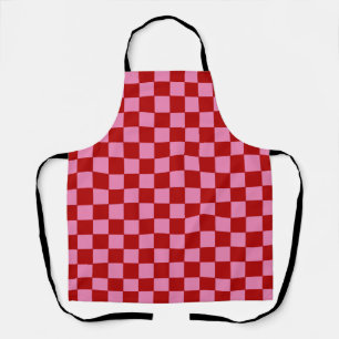Checkered Red and Hot Pink Apron