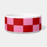 Checkered Red and Hot Pink  Bowl<br><div class="desc">Abstract digital art of red and hot pink squares in a checkered formation. With the ability to change the pink squares by changing the background color to match the red squares.</div>
