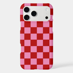 Checkered Red and Hot Pink iPhone 17 Pro Max Case