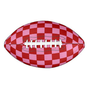 Checkered Red and Hot Pink  Football