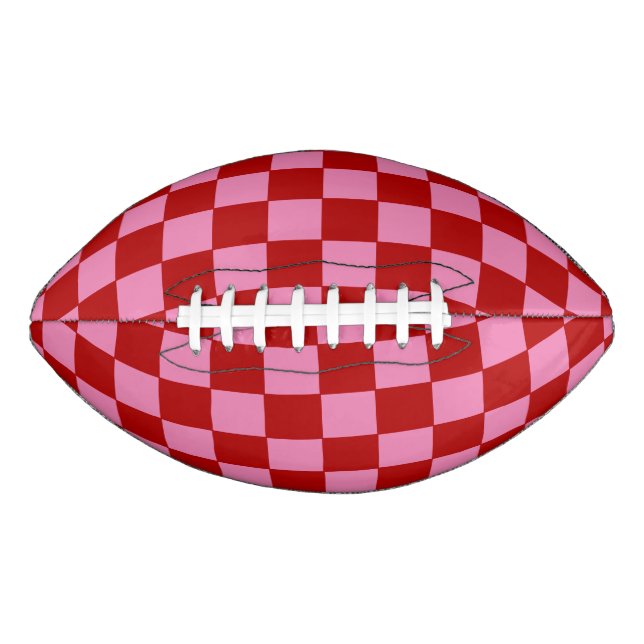 Checkered Red and Hot Pink  Football (Front)