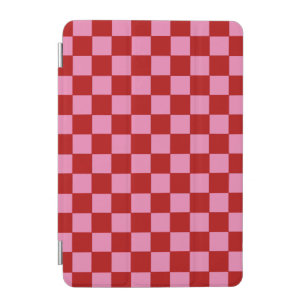 Checkered Red and Hot Pink iPad Mini Cover