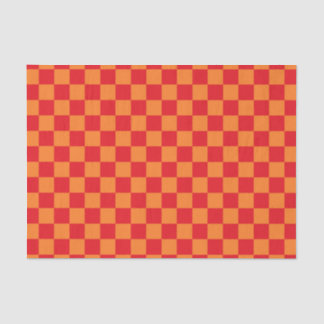 Checkered Red and Orange Tissue Paper