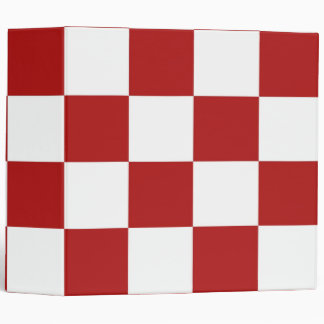 Checkered Red and White 3 Ring Binder