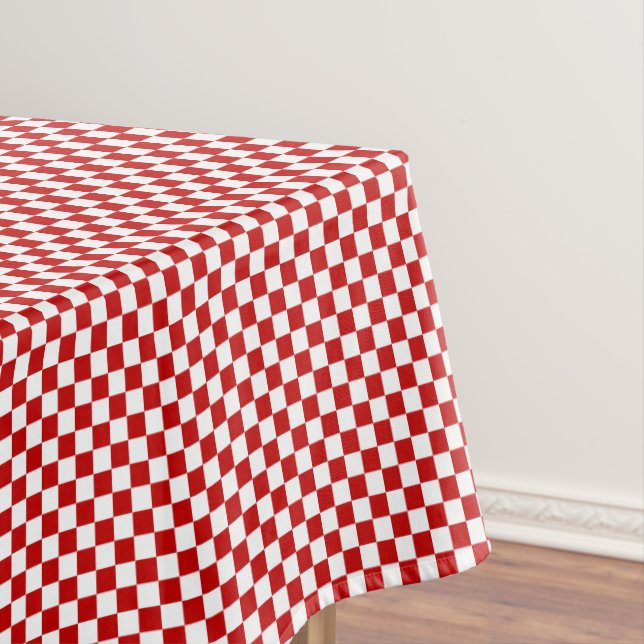 Checkered-Red and White-52x70 COTTON TABLECLOTH (In Situ)