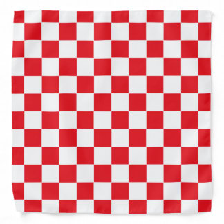 Checkered Red and White Bandana