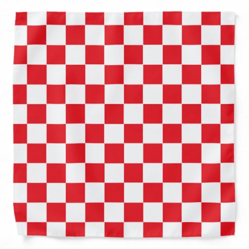 Checkered Red and White Bandana