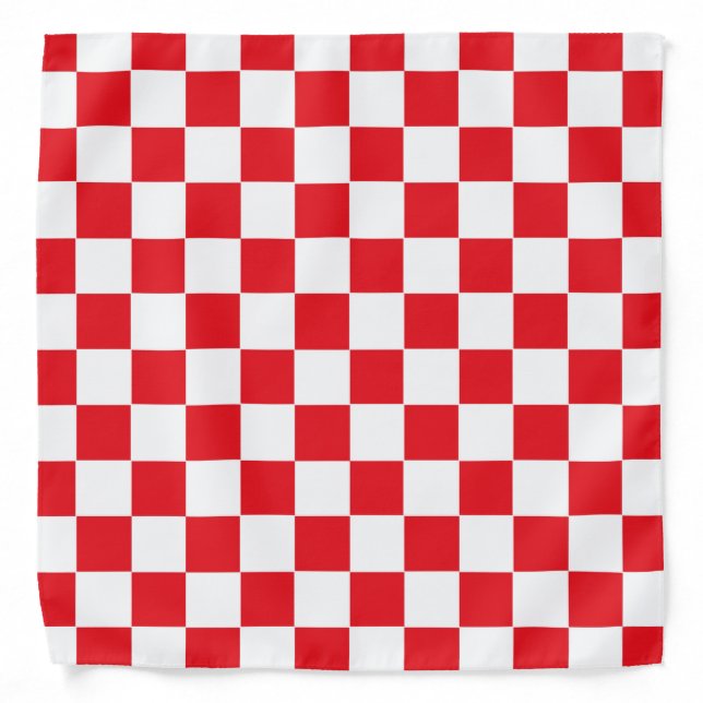 Checkered Red and White Bandana (Front)