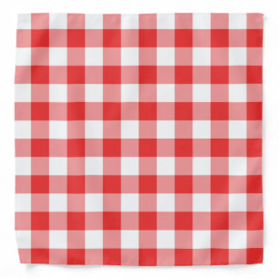 Checkered Red and White Bandana