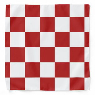 Checkered Red and White Bandana