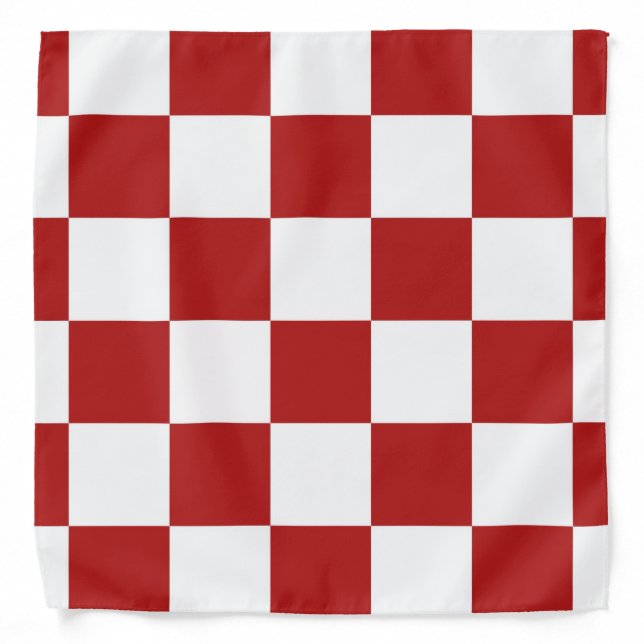 Checkered Red and White Bandana (Front)
