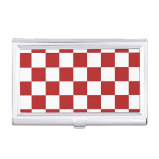 Checkered Red and White Business Card Holder