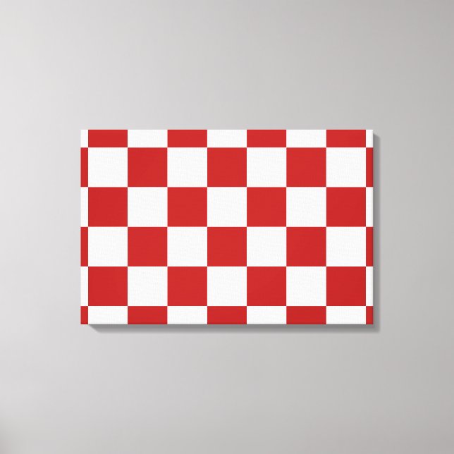 Checkered Red and White Canvas Print (Front)