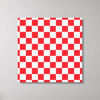 Checkered Red and White Canvas Print