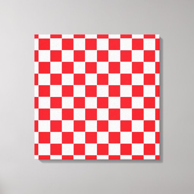 Checkered Red and White Canvas Print (Front)