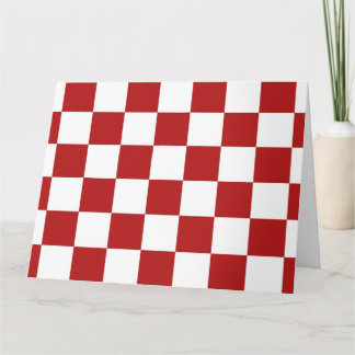 Checkered Red and White Card