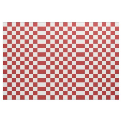 Checkered Red and White Geometric Fabric