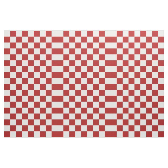 Checkered Red and White Geometric Fabric (Yard)