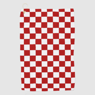 Checkered Red and White Golf Towel