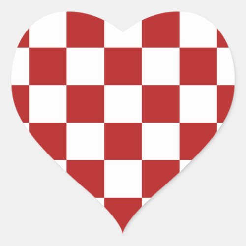 Checkered Red and White Heart Sticker