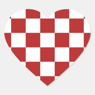 Checkered Red and White Heart Sticker