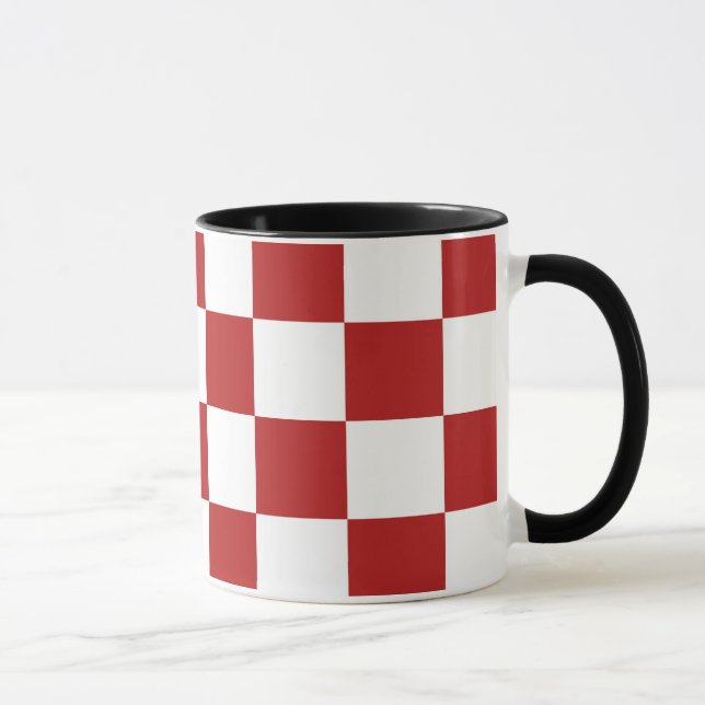 Checkered Red and White Mug (Right)