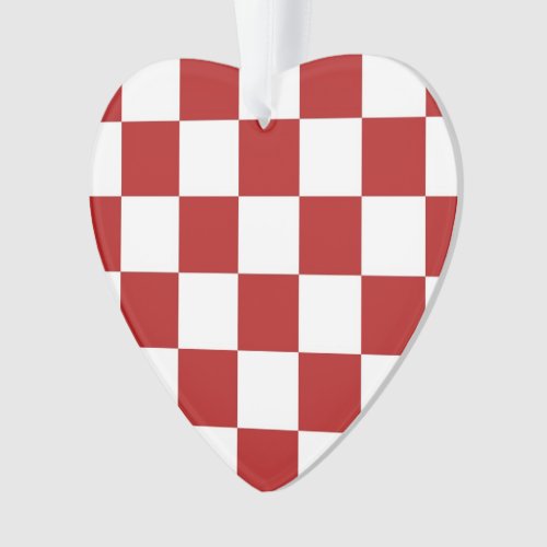 Checkered Red and White Ornament