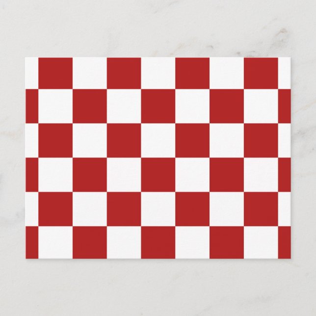 Checkered Red and White Postcard (Front)