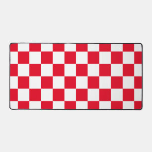 Checkered Red and White Retro Desk Mat