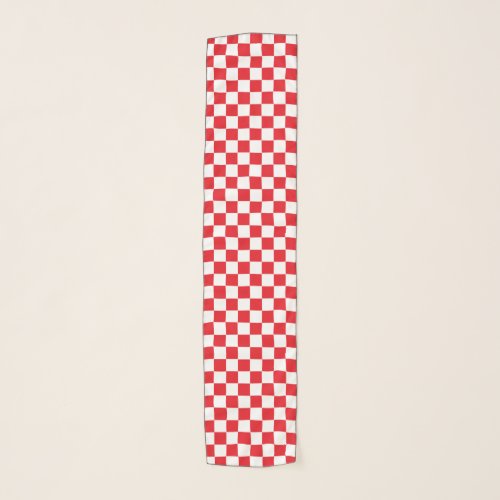 Checkered Red and White Scarf