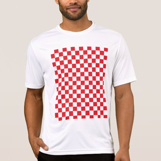 Checkered Red and White T-Shirt | Zazzle.com