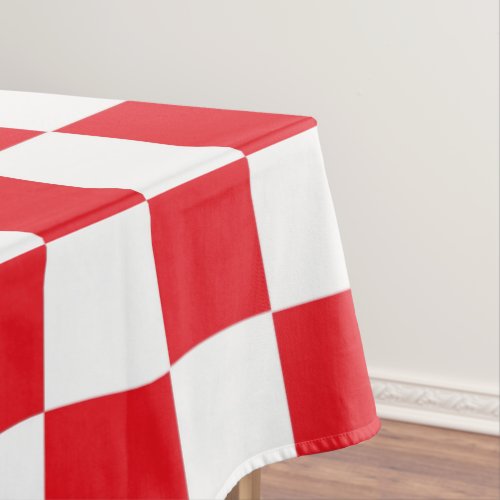Checkered Red and White Tablecloth