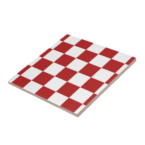 Checkered Red and White Tile
