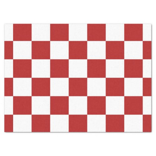 Checkered Red and White Tissue Paper