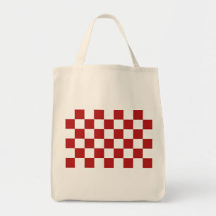 Checkered Red and White Tote Bag