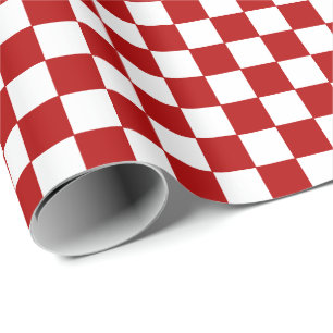 Checkered Red and White Wrapping Paper