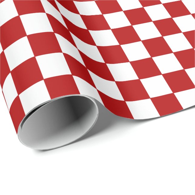 Checkered Red and White  Wrapping Paper (Roll Corner)