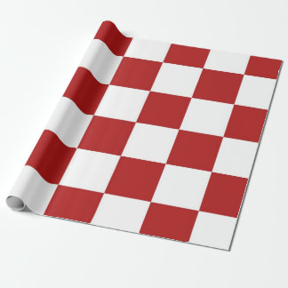 Checkered Red and White Wrapping Paper
