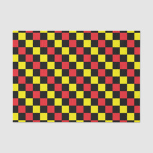 Checkered Red, Black and Yellow Tissue Paper