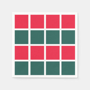 Checkered Red Green Checkered Party Napkins