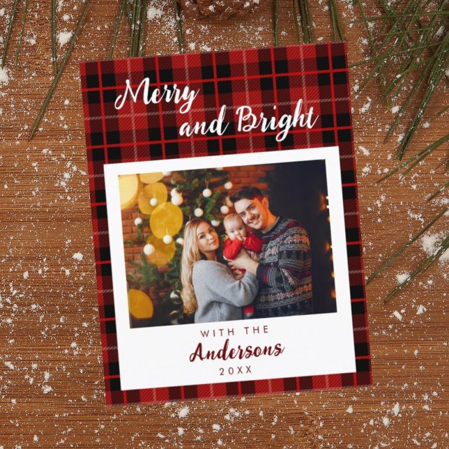 Checkered red pattern Christmas card (Creator Uploaded)