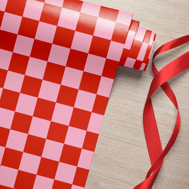 Checkered Red Pink Wrapping Paper (Creator Uploaded)