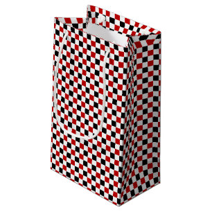 Checkered Red-White-Black-Gift Bag, small Gift Bag