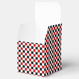 Checkered Red-white-black-Square Favor Box