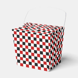Checkered Red-white-black-Take Out Favor Box