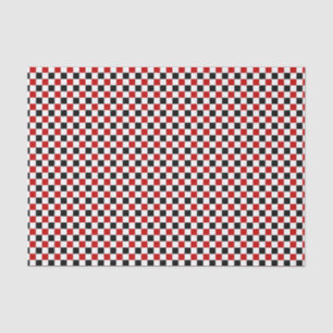 Checkered Red-White-Black-Tissue Paper